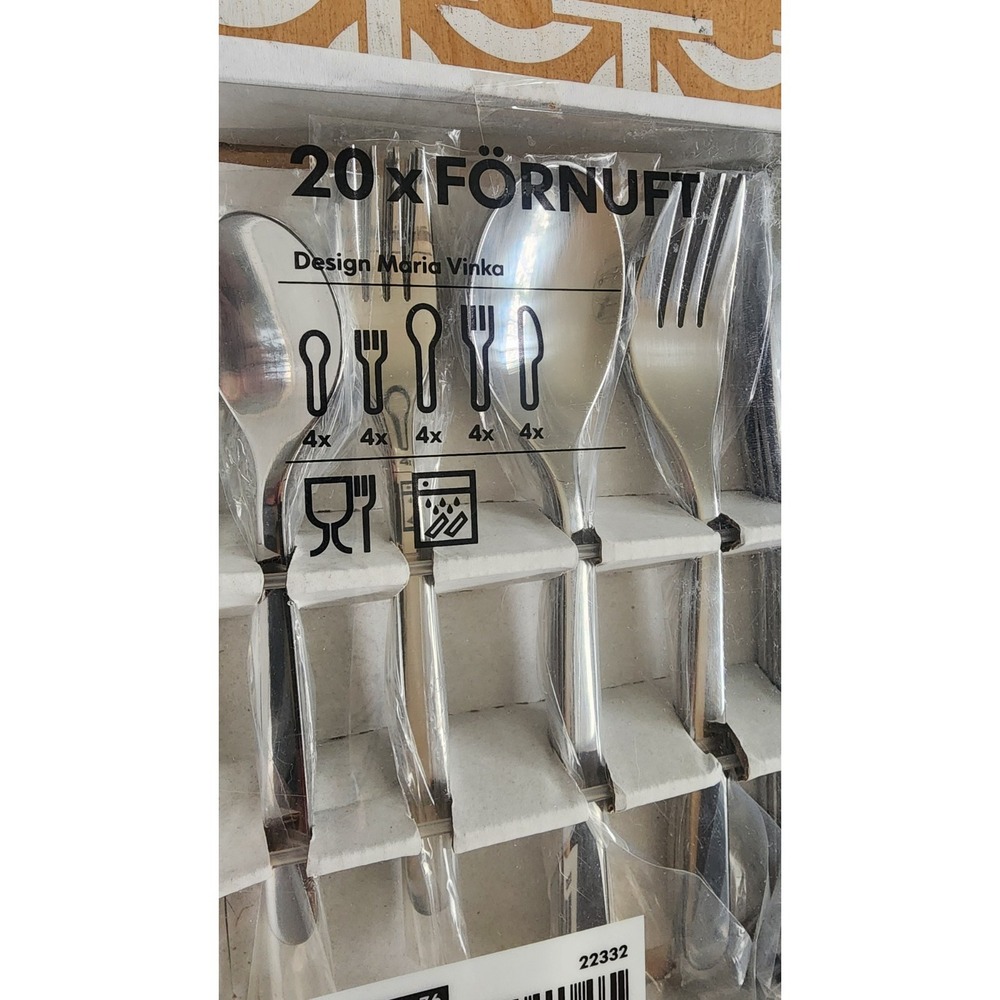 IKEA FORNUFT 20 Piece Flatware Set Stainless Steel New Boxed 4 Place Settings - Picture 2 of 4